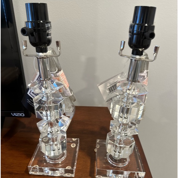 Other - Stacked Crystal Lamp Base Boudoir Lamps NO SHADES BRAND NEW •SALE••••